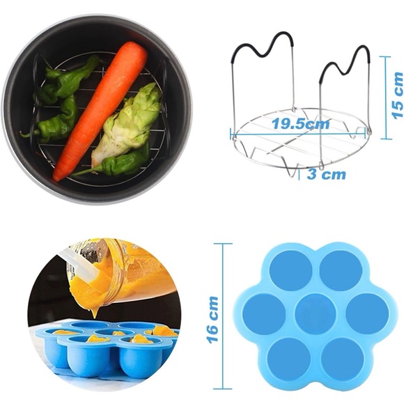 Blue Silicone Egg Bite Mold with Lid - Picture 7 of 8